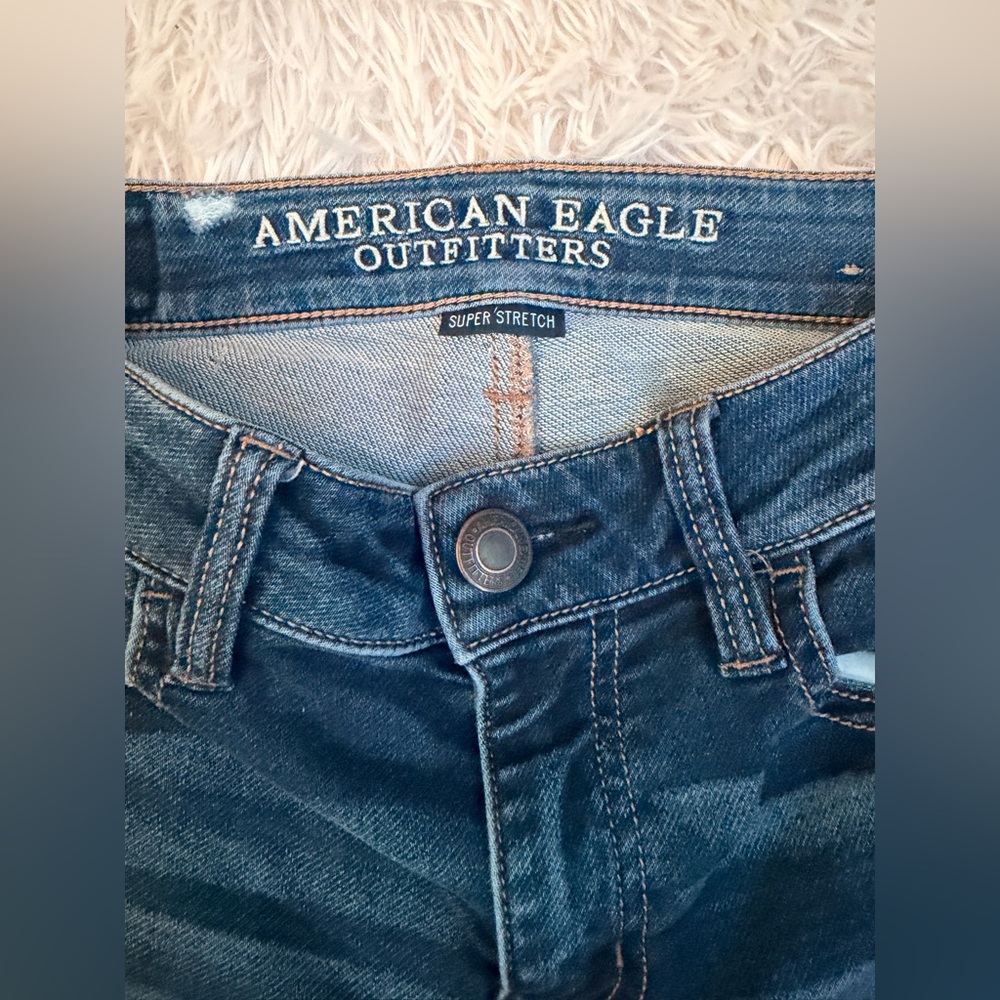 American Eagle Outfitters Skinny Blue Jeggings Cropped size 0